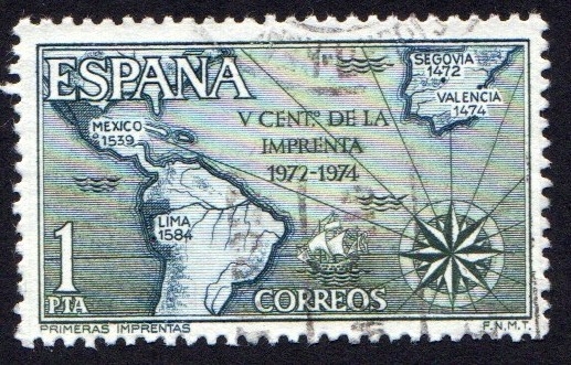 1973 V Centenario de la imprenta - Edifil:2164