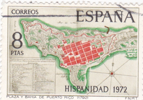 Plano de la Plaza de San Juan de Puerto Rico -HISPANIDAD -1972  (W)