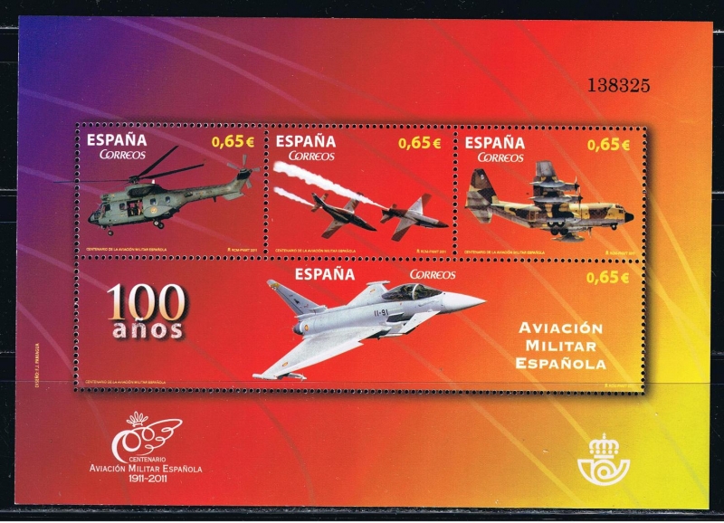 Edifil  4653  Centenario de la Aviación Militar Española 1911 - 2011. 