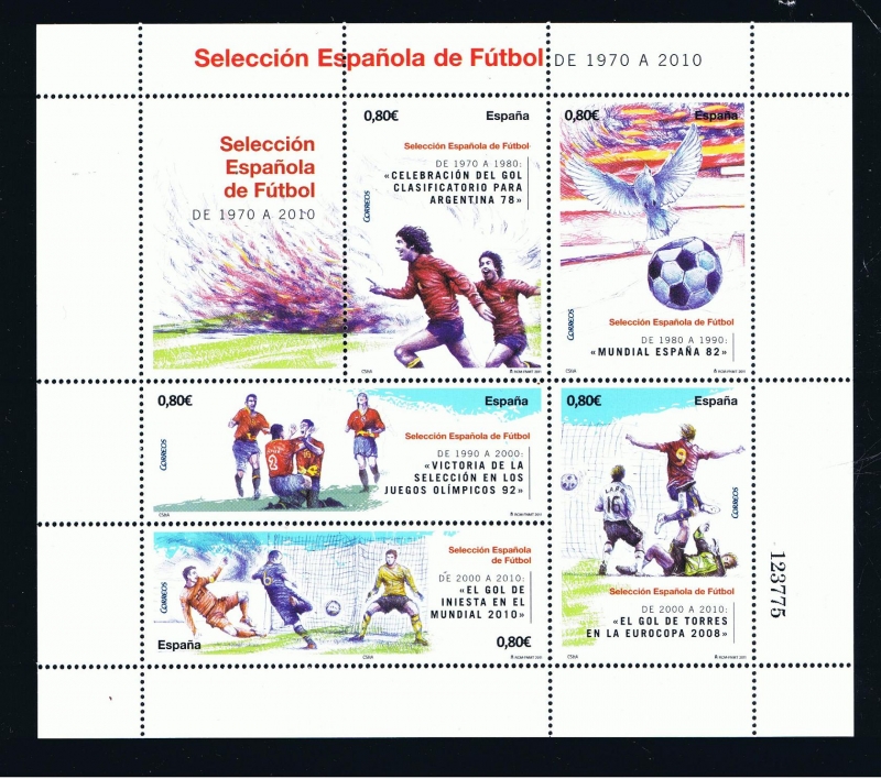 Edifil 4666   Deportes. Selección Española de Fútbol 1970-2010. 