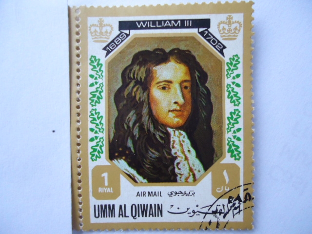 UMM AL QIWAIN- Retrato de: WILLIAM III  de Inglaterra (1689-1702)