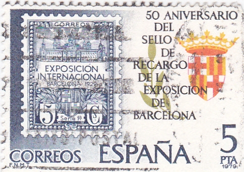 50 Aniversario del sello de recargo de la Exposición de Barcelona  (X)