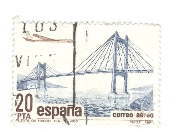 Correo aereo. Puente de Rande, Ria de Vigo