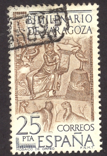 1976 Bimilenario de Zaragoza.Mosaico de Orfeo - Edifil:2321