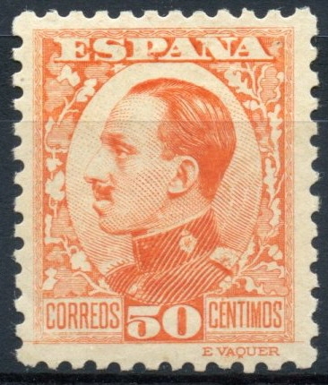 ESPAÑA 498 ALFONSO XIII TIPO VAQUER DE PERFIL