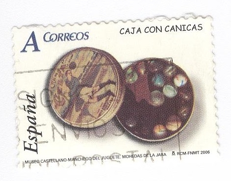 Juguetes.Caja de canicas