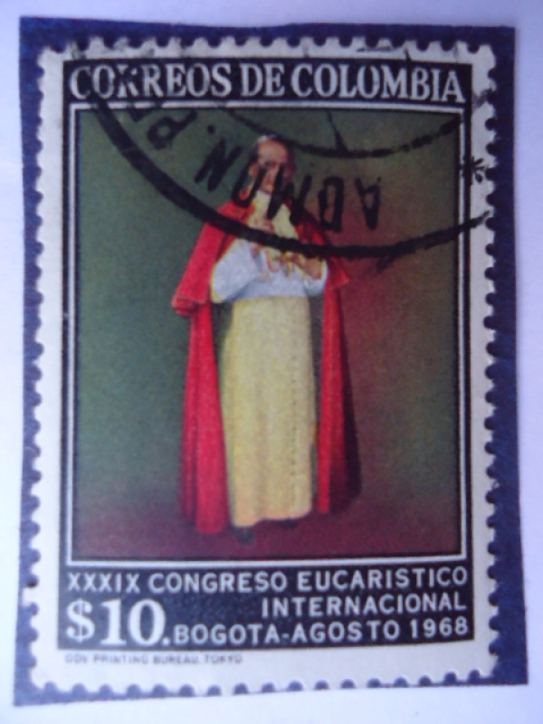 XXXIX Congreso Eucarístico Internacional,Bogotá Agosto 1968 - Papa Paulo VI.