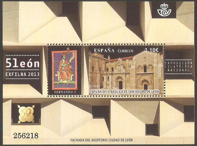  Exposición filatélica nacional, Exfilna 2013, Basílica de San Isidoro de León