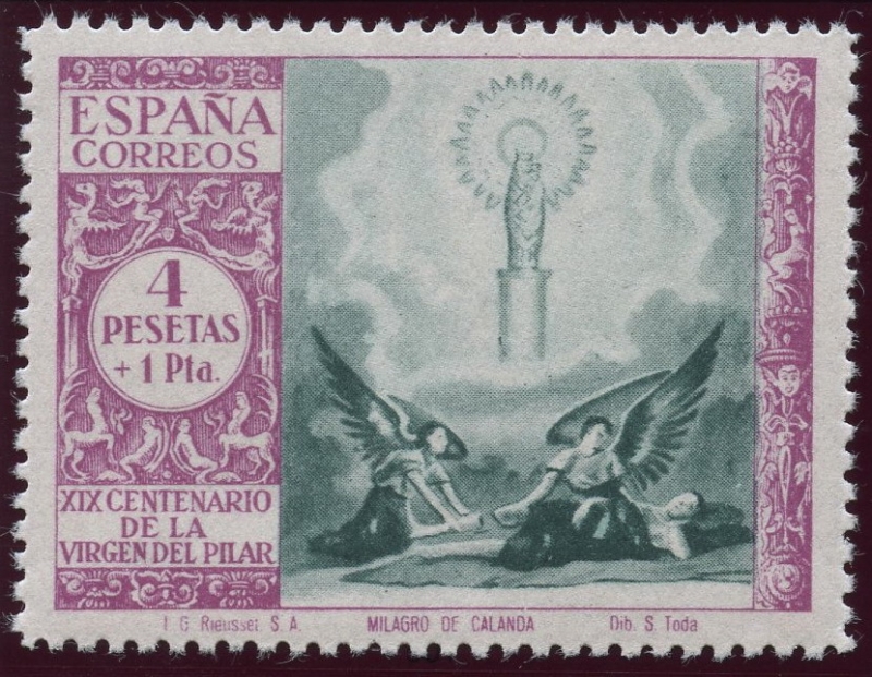 ESPAÑA 901 XIX CENTENARIO DE LA VENIDA DE LA VIRGEN DEL PILAR A ZARAGOZA