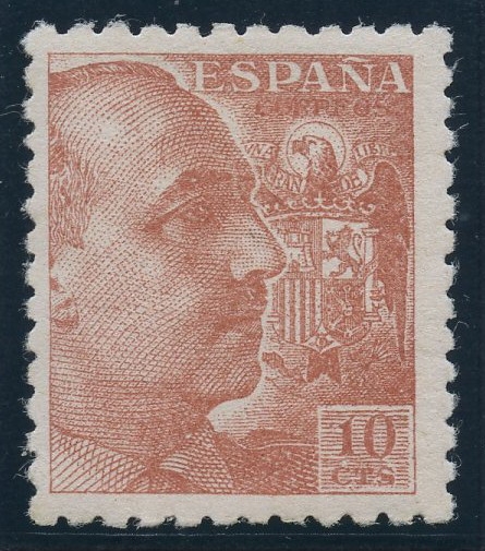 ESPAÑA 920 GENERAL FRANCO Y ESCUDO DE ESPAÑA