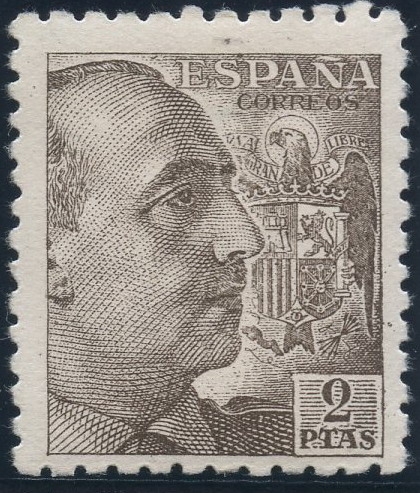 ESPAÑA 932 GENERAL FRANCO Y ESCUDO DE ESPAÑA