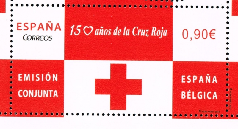 Edifil  4828  150 años de la Cruz Roja Emisión conjunta España-Bélgica.  