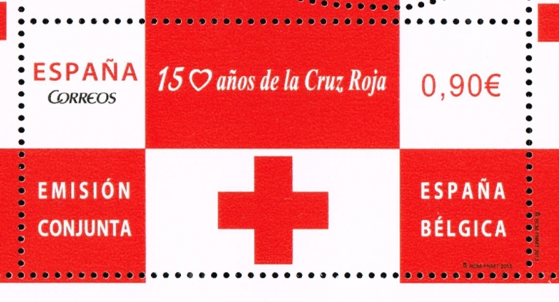 Edifil  4828  150 años de la Cruz Roja Emisión conjunta España-Bélgica.  