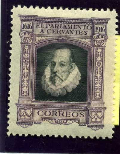 III Centenario de la Muerte de Cervantes. Oleo supuesto de Cervantes