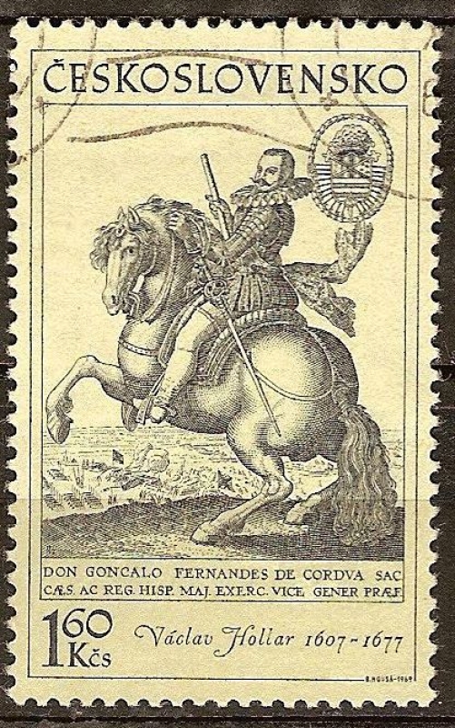 Grabado ecuestre de Gonzalo Fernández de Córdoba por Wenceslao Hollar .