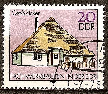 Edificios de entramado.Gross Zicker en Grünewald (DDR). 