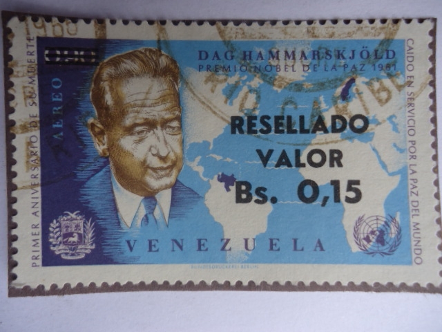 Primer Aniversario de su Muerte (1961)- Dag Hammarskjold - Premio Nobel de la Paz 1961