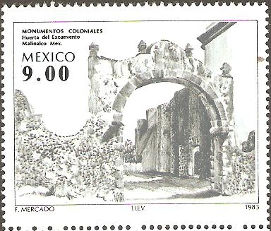 MONUMENTOS  COLONIALES.  HUERTA  DEL  EXCONVENTO  DE  MANILALCO.  MEXICO.