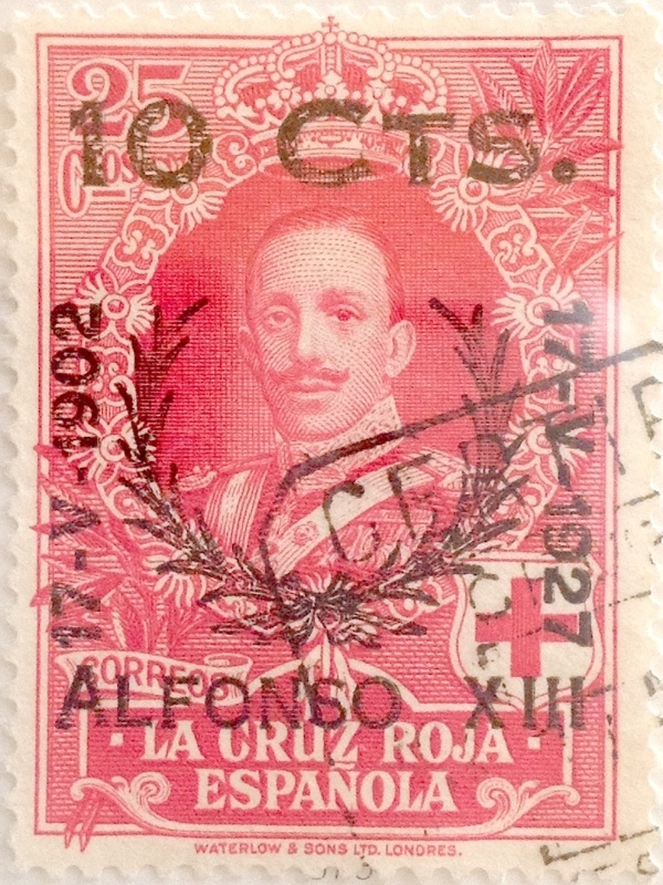 10 sobre 25 céntimos 1927