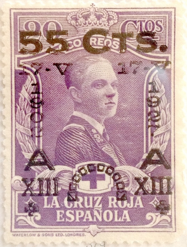 55 sobre 20 céntimos 1927