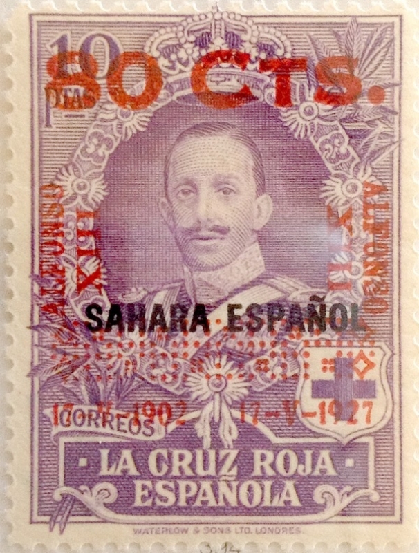 80 céntimos sobre 10 pesetas 1927