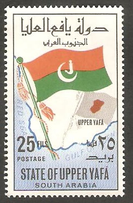 Estado de Upper Yafá (Arabia del Sur) - Bandera y mapa