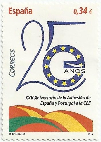 25 ANIVERSARIO ADHESIÓN CEE. MOTIVO ALUSIVO. EDIFIL 4574