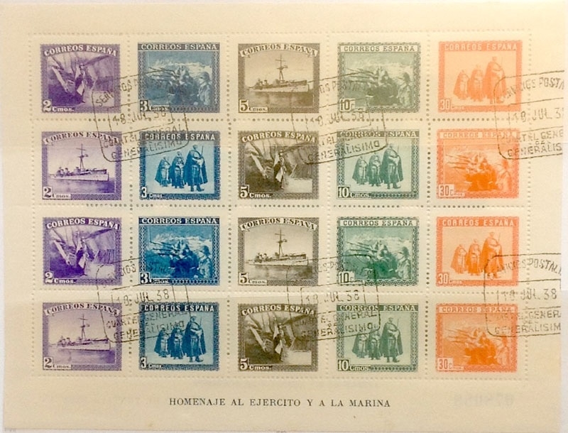 2, 3, 5, 10 y 30 céntimos 1938