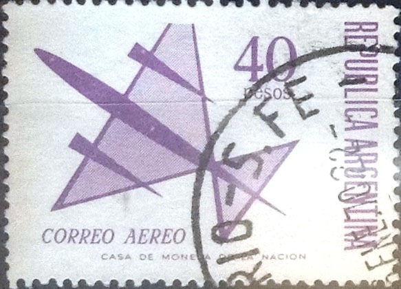 Intercambio 0,30 usd 40 pesos 1969