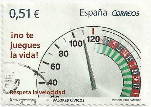 VALORES CÍVICOS. RESPETA LA VELOCIDAD. EDIFIL 4697