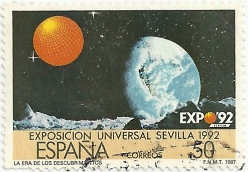 EXPOSICION UNIVERSAL SEVILLA. EXPO´92.LA TIERRA VISTA DESDE LA LUNA. EDIFIL 2876A