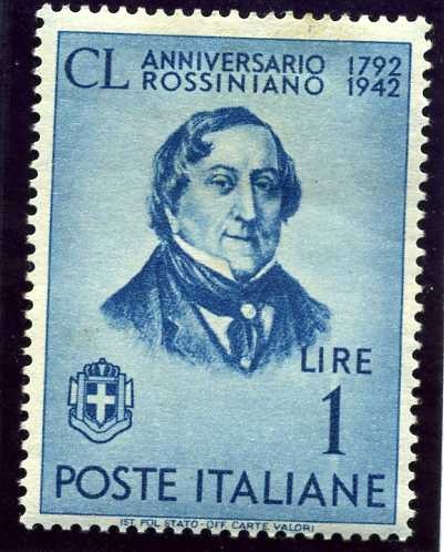 150 Aniversario del Nacimiento del compositor Rossini. Busto de Rosini