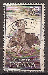 ESPAÑA SEGUNDO CENTENARIO USD Nº 1258 (0) 50C CASTAÑO Y VIOLETA TOROS