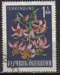 AUSTRIA 1966 Michel 1210 SELLOS FLORES DE LOS ALPES TURKENBUND