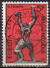 BELGICA 1974 Michel 1766 SELLO SERIE EUROPA CEPT ESCULTURAS USADO