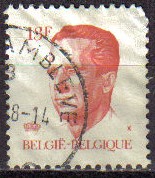 BELGICA 1984 Scott 1092 Sello Rey Balduino 13F Usado Michel 2255