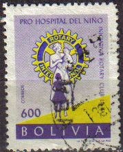 Bolivia 1960 Michel 630 Sello º Rotary Club Pro Hospital del Niño