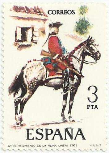 UNIFORMES MILITARES. Nº18 REGIMIENTO DE LA REINA 1763. EDIFIL 2238