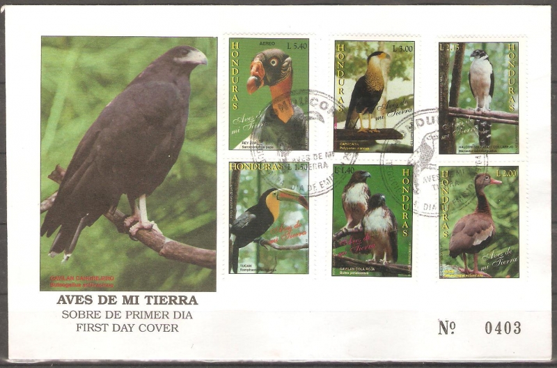 AVES  DE  MI  TIERRA.  SOBRE  DE  PRIMER  DÌA.