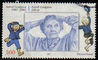 ALEMANIA 2007 SELLO ASTRID LINDGREN CONJUNTA CON SUECIA