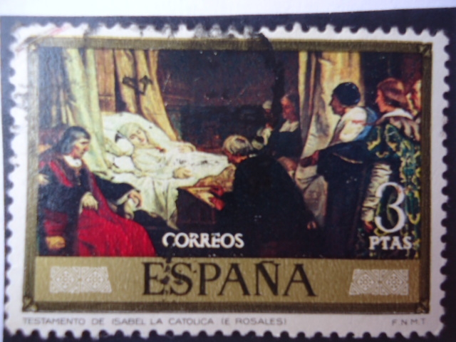 Ed:2205 -Testamento de Isabel la Católica - Pintura de E.Rosales.