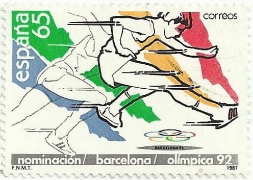 NOMINACIÓN DE BARCELONA COMO SEDE OLÍMPICA.ATLETISMO. EDIFIL 2909