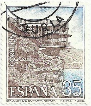 PAISAJES Y MONUMENTOS. EL BALCÓN DE EUROPA, EN NERJA. EDIFIL 2837