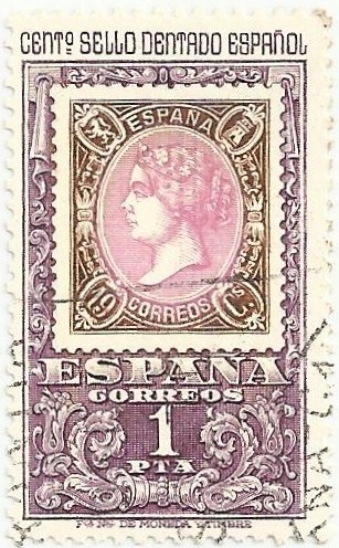 CENTENARIO PRIMER SELLO DENTADO ESPAÑOL. 19 CUARTOS DE 1865. EDIFIL 1690