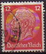 DEUTSCHES REICH 1933 Scott422 SELLO 85 Cumpleaños de Von Hindenburg Usado ALEMANIA Michel519