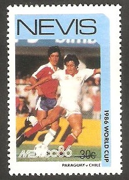 Nevis - Mundial de fútbol México 86, partido Paraguay Chile