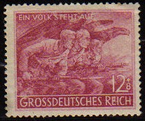 DEUTSCHES REICH 1945 ScottB291 Sello Nuevo Soldados Volkssturm Alemania Michel-908