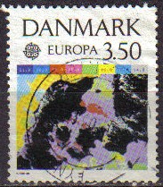 DINAMARCA 1991 Scott 936 Sello Serie Europa Fotografías Térmicas Desde Satélite Usado