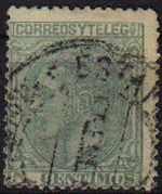 ESPAÑA 1879 201 Sello Rey Alfonso XII 5c Usado