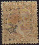 ESPAÑA 1889-99 217 Sello Alfonso XIII 10c. Tipo Pelón Usado